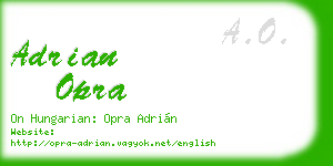adrian opra business card